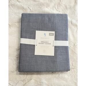 NWT Pottery Barn Kids TWIN Chambray Organic Reversible DUVET Cover GRAY NEW PBK